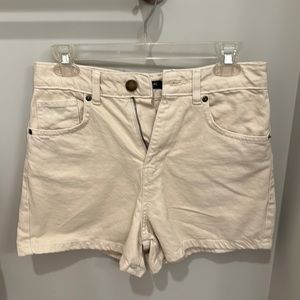 Nasty Gal Cream Jean Shorts